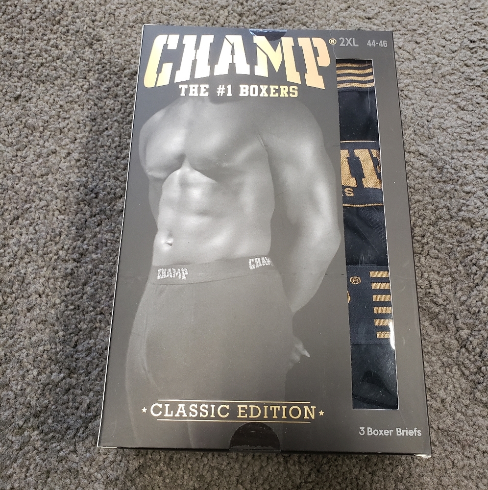 CHAMP #1 Black Gold Boxer Briefs 2xl